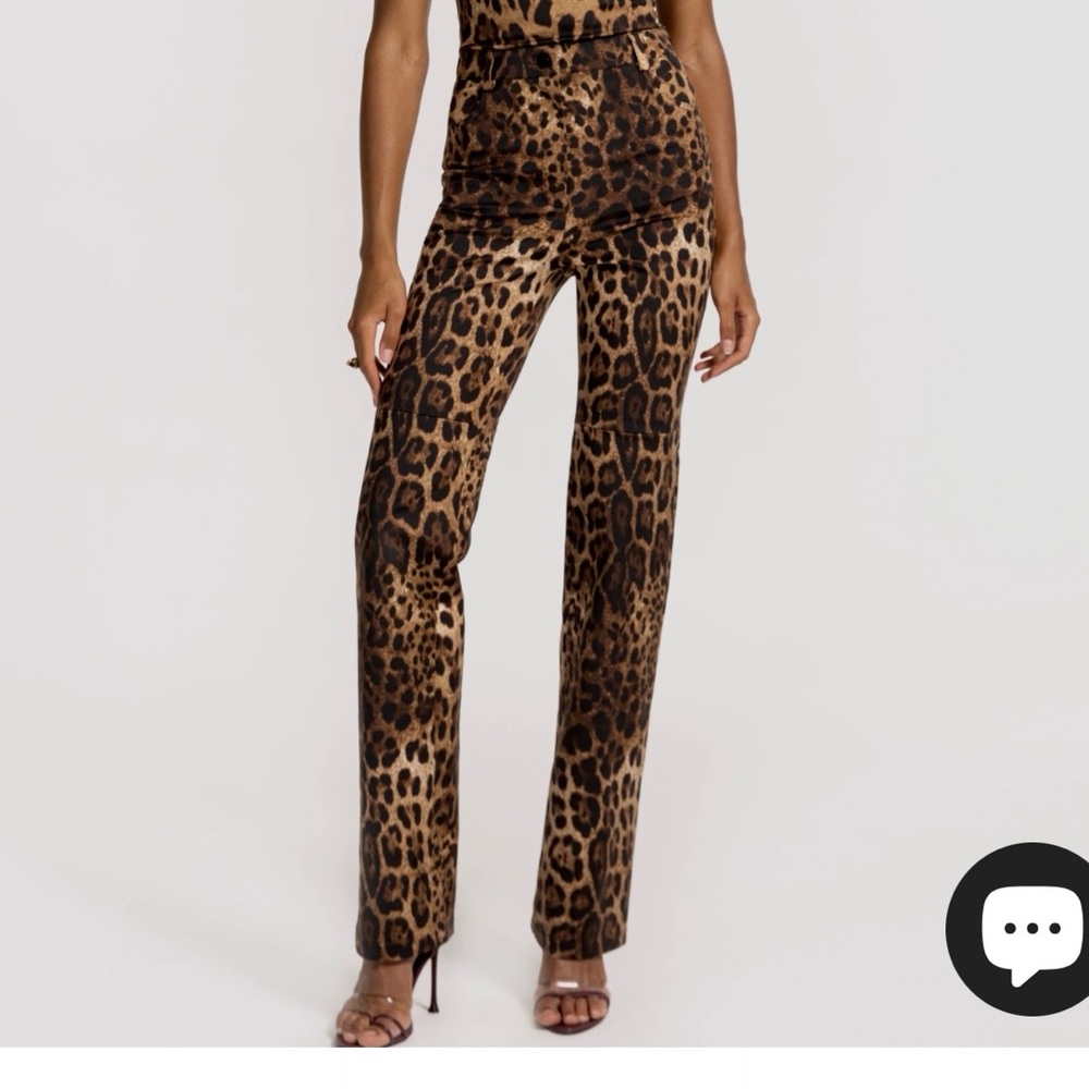 CULTNAKED killa Leopard Print Straight Leg Pants- WORN ONCE